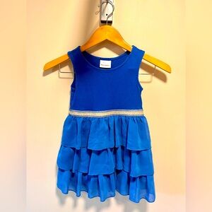 Hanna Andersson girls blue tiered ruffle dress